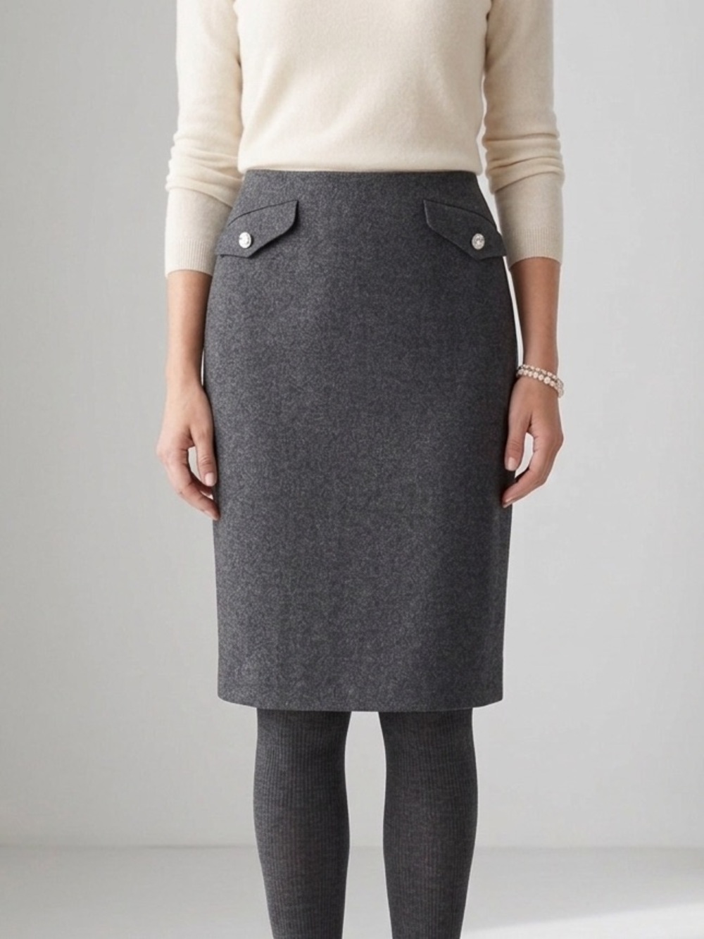Bill Blass 100% Wool Skirt Sz 10🌹Pencil Classic official casual workwear